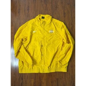 Nike Track Jacket Adult SZ 2XL Yellow LA Lakers NBA Warm Up Basketball Snap Men